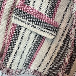 NIC+ZOE Black, Pink, and Cream Striped Throw